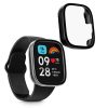 Set 2 Huse Kwmobile cu sticla securizata pentru Xiaomi Redmi Watch 3 Active / Redmi Watch 3 Lite, Transparent/Negru, Plastic, KWM000024ZD002C