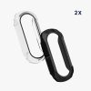 Set 2 Huse complete Kwmobile pentru Xiaomi Mi Band 7, Transparent/Negru, Plastic, KWM000024ZE002C