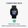 Set 2 Huse Kwmobile pentru Fitbit Versa 3/Sense, Transparent/Negru, Plastic, KWM000024ZI001C