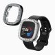 Set 2 Huse Kwmobile pentru Fitbit Versa 4/Sense 2, Transparent/Negru, Plastic, KWM000024ZJ001C