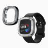 Set 2 Huse Kwmobile pentru Fitbit Versa 4/Sense 2, Transparent/Negru, Plastic, KWM000024ZJ001C