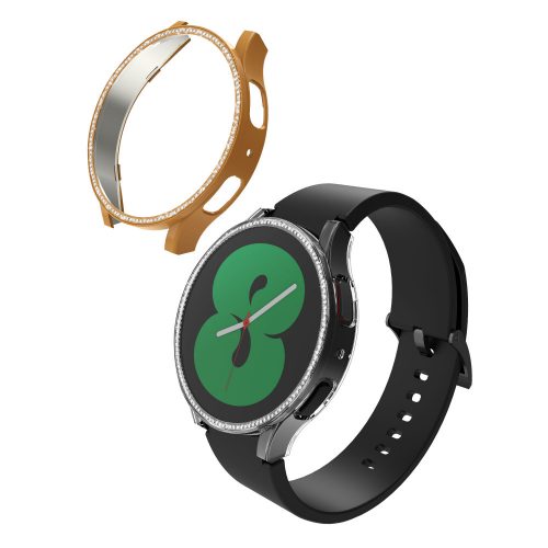 Set 2 Huse Kwmobile pentru Samsung Galaxy Watch 4, Transparent/Auriu, Plastic, KWM000024ZN001C