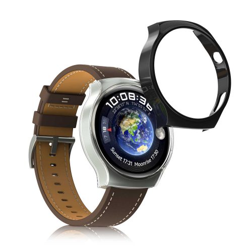 Set 2 Huse Kwmobile pentru Huawei Watch 4 Pro, Transparent/Negru, Plastic, KWM000024ZT001C