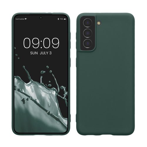 Husa Kwmobile pentru Samsung Galaxy S21, Verde inchis, Silicon, KWM000012BS036C