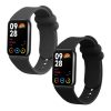 Set 2 Curele Kwmobile pentru Xiaomi Mi Band 8 Pro, Negru/Gri, Silicon, KWM0000250D001C