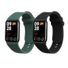 Set 2 Curele Kwmobile pentru Xiaomi Mi Band 8 Pro, Negru/Verde inchis, Silicon, KWM0000250D002C