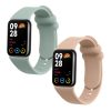 Set 2 Curele Kwmobile pentru Xiaomi Mi Band 8 Pro, Verde/Crem, Silicon, KWM0000250D003C