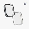 Set 2 Huse Kwmobile pentru Xiaomi Mi Band 8 Pro, Transparent/Negru, Silicon, KWM0000250N002C