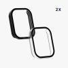 Set 2 Huse complete Kwmobile pentru Xiaomi Mi Band 8 Pro, Transparent/Negru, Plastic, KWM0000250O001C