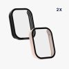 Set 2 Huse complete Kwmobile pentru Xiaomi Mi Band 8 Pro, Negru/Roz, Plastic, KWM0000250O002C