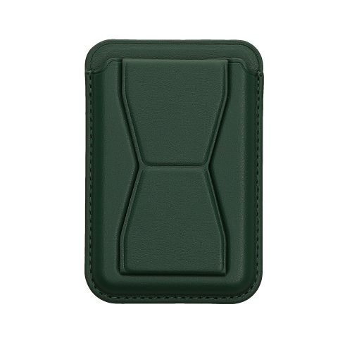 Card pocket Universal Kwmobile pentru telefoane, Verde inchis, Piele ecologica, KWM0000199F002C