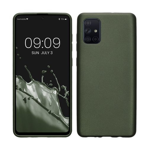 Husa Kwmobile pentru Samsung Galaxy A71, Verde inchis, Silicon, KWM000010ZN017C