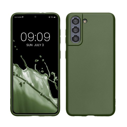 Husa Kwmobile pentru Samsung Galaxy S21, Verde inchis, Silicon, KWM000012BU017C