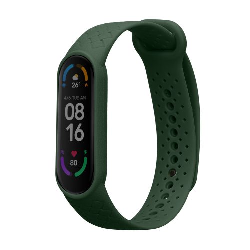 Curea Kwmobile pentru Xiaomi Mi Smart Band 6/Mi Band 6, Verde inchis, Silicon, KWM0000250Y002C