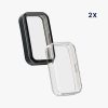 Set 2 Huse Kwmobile pentru Huawei Band 8, Negru/Transparent, Silicon, KWM0000251A002C