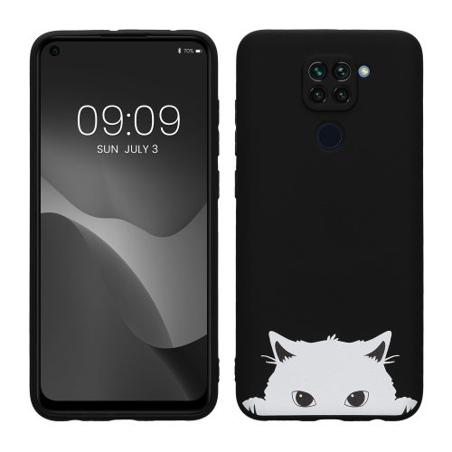 Husa Kwmobile pentru Xiaomi Redmi Note 9, Negru/Alb, Silicon, KWM000011FL006C