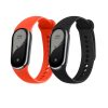 Set 2 Curele Kwmobile pentru Xiaomi Mi Band 8, Negru/Portocaliu, Silicon, KWM0000194G004C