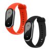 Set 2 Curele Kwmobile pentru Xiaomi Mi Band 8, Negru/Portocaliu, Silicon, KWM0000194G004C