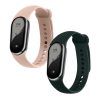 Set 2 Curele Kwmobile pentru Xiaomi Mi Band 8, Verde inchis/Roz, Silicon, KWM0000194G006C