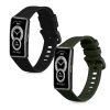 Set 2 Curele Kwmobile pentru Huawei Band 8, Negru/Verde inchis, Silicon, KWM0000198N004C