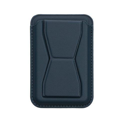 Card pocket Universal Kwmobile pentru telefoane, Albastru inchis, Piele ecologica, KWM0000199F004C