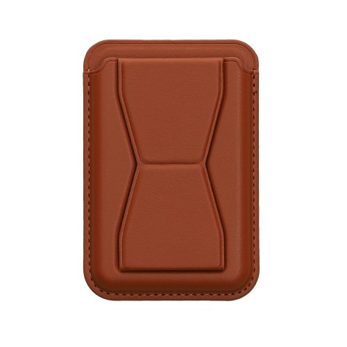 Card pocket Universal Kwmobile pentru telefoane, Maro, Piele ecologica, KWM0000199F005C