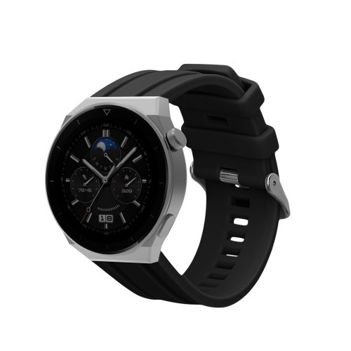 Curea Kwmobile pentru Huawei Watch Ultimate, Negru, Silicon, KWM0000251N001C