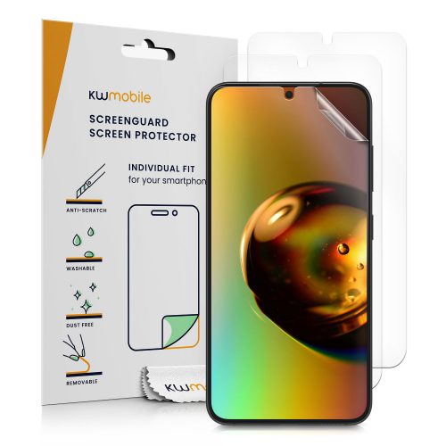 Set 3 Folii de protectie Kwmobile pentru Samsung Galaxy S24, Transparent, Plastic, KWM000021LA001C