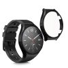 Set 2 Huse Kwmobile cu sticla securizata pentru Xiaomi Watch S1, Negru, Plastic, KWM000015ES004C