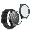 Set 2 Huse Kwmobile cu sticla securizata pentru Xiaomi Watch S1, Transparent/Verde, Plastic, KWM000015ES005C