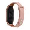 Curea Kwmobile pentru Xiaomi Mi Band 8, Roz deschis/Maro, Piele naturala, KWM0000252F003C