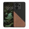 Husa Kwmobile pentru Xiaomi 13T/13T Pro, Maro/Negru, Lemn, KWM000020IS001C