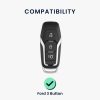 Husa Cheie Auto Kwmobile pentru Ford 3 Butoane - Key Free, Negru/Auriu, Silicon, KWM0000252K001C