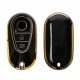 Husa Cheie Auto Kwmobile pentru Mercedes Benz 3 Butoane - Smart Key, Negru/Auriu, Silicon, KWM0000252L001C