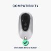 Husa Cheie Auto Kwmobile pentru Mercedes Benz 3 Butoane - Smart Key, Negru/Auriu, Silicon, KWM0000252L001C