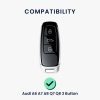 Husa Cheie Auto Kwmobile pentru Audi 3 Butoane - Keyless Go, Gri/Negru, Silicon, KWM000011OW003C