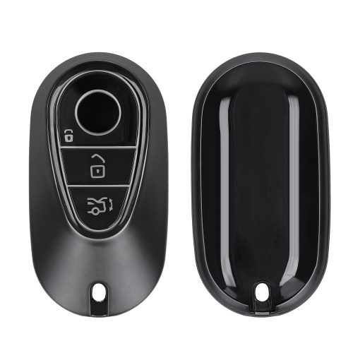 Husa Cheie Auto Kwmobile pentru Mercedes Benz 3 Butoane - Smart Key, Gri/Negru, Silicon, KWM0000252P001C