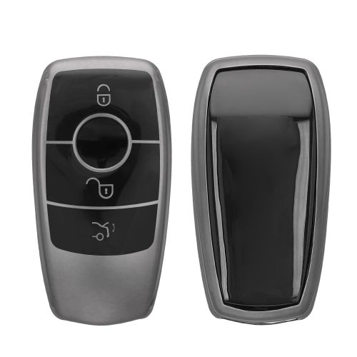 Husa Cheie Auto Kwmobile pentru Mercedes Benz Smart Key, Gri/Negru, Silicon, KWM0000252R001C