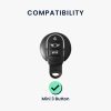 Husa Cheie Auto Kwmobile pentru Mini 3 Butoane - Smart Key, Gri/Negru, Silicon, KWM0000252U001C