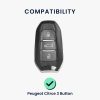 Husa Cheie Auto Kwmobile pentru Peugeot/Citroen 3 Butoane - Smart Key, Gri/Negru, Silicon, KWM0000252W001C