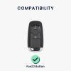 Husa Cheie Auto Kwmobile pentru Ford 2 Butoane - Keyless Go, Gri/Negru, Silicon, KWM0000252Y001C