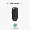 Husa Cheie Auto Kwmobile pentru Ford 3 Butoane - Keyless Go, Gri/Negru, Silicon, KWM0000252Z001C