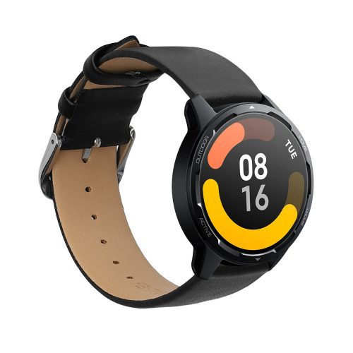 Curea Kwmobile pentru Xiaomi Mi Watch Color Sport/S1 Active, Negru/Maro, Piele naturala, KWM0000253J001C