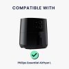 Husa de protectie Kwmobile pentru Philips Essential Airfryer L, Negru/Alb, Plastic, KWM000023RG001C