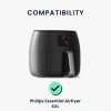 Husa de protectie Kwmobile pentru Philips Essential Airfryer XXL, Negru/Alb, Plastic, KWM000023RI001C