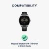 Curea Kwmobile pentru Huawei Watch GT 4 (46mm)/Watch Buds, Maro/Negru, Piele naturala, KWM0000253S001C