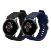 Set 2 Curele Kwmobile pentru Google Pixel Watch 2/Pixel Watch, Negru/Albastru inchis, Silicon, KWM0000254I001C