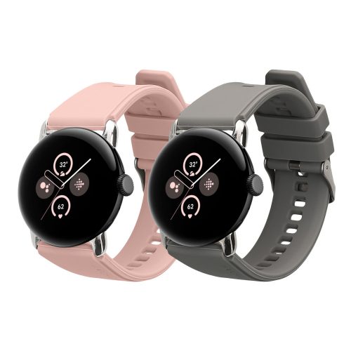 Set 2 Curele Kwmobile pentru Google Pixel Watch 2/Pixel Watch, Multicolor/Roz, Silicon, KWM0000254I002C