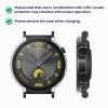 Set 2 Huse Kwmobile cu sticla securizata pentru Huawei Watch GT 4 (41mm), Transparent/Negru, Plastic, KWM0000254P002C