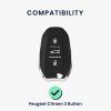 Husa Cheie Auto Kwmobile pentru Peugeot/Citroen 3 Butoane - Smart Key, Gri, Silicon, KWM000008PD004C